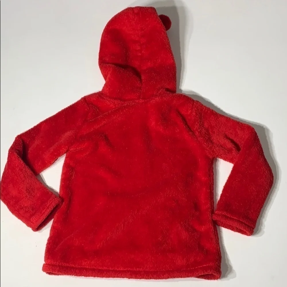 Carter’s Fleece Teddy Bear Red Hooded Sweatshirt boy 4T